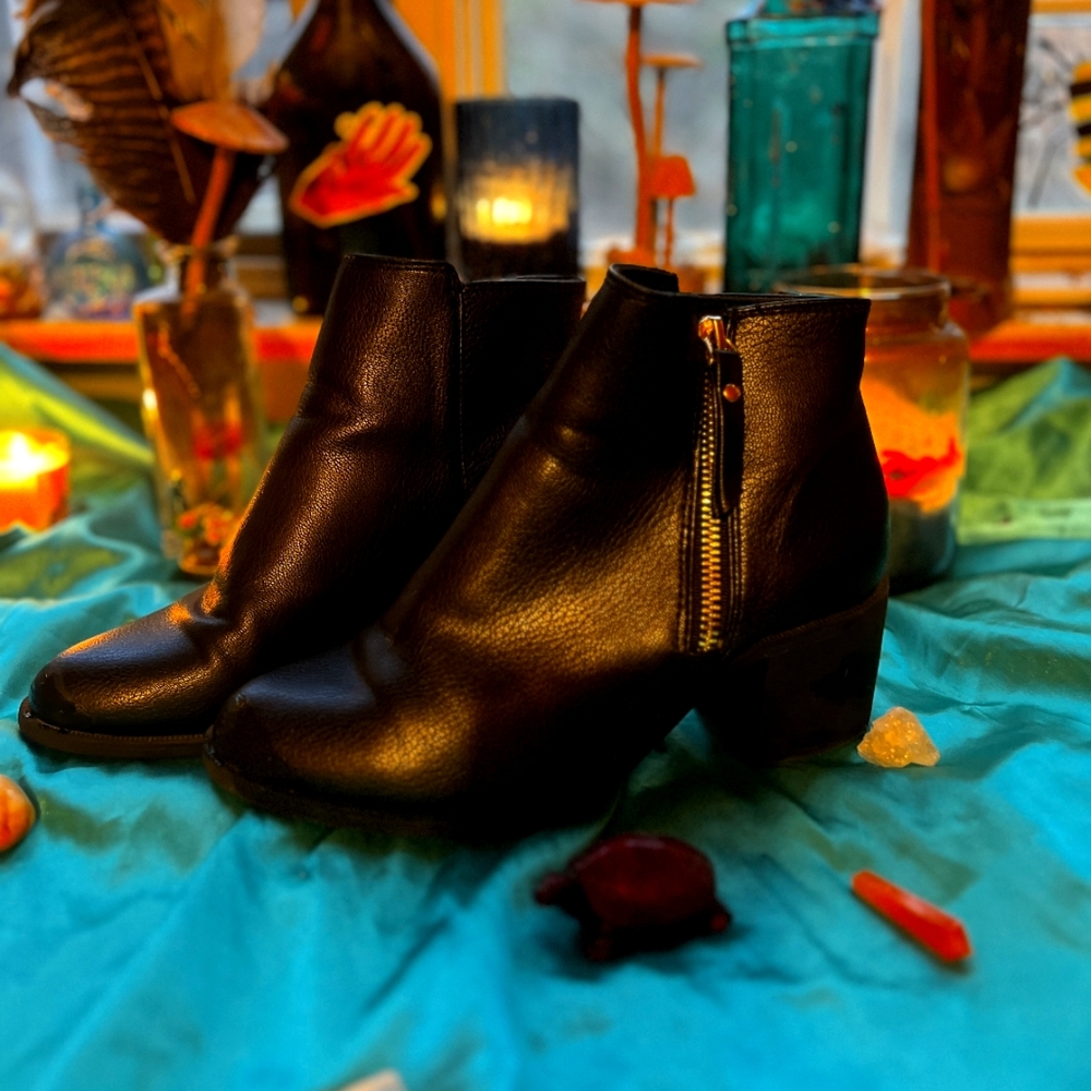 Black heeled ankle boots
